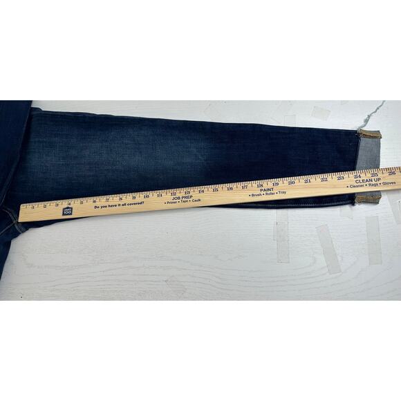 Banana Republic Mid Rise Skinny Jeans Cropped Blue Dark Wash Cuffed Western 26 - Picture 6 of 9